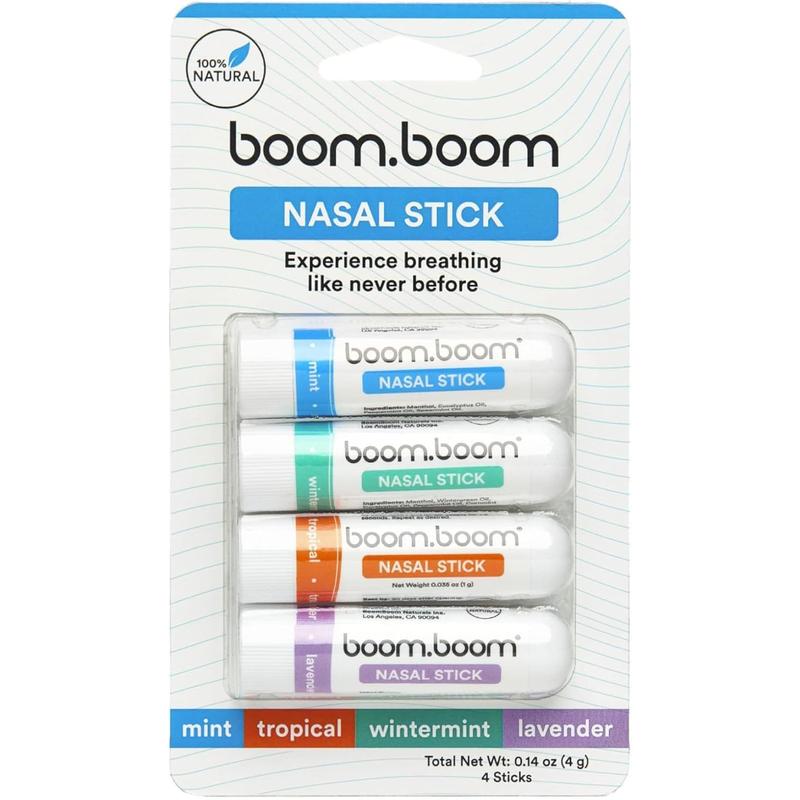 Nasal Stick inhalers (4 Pack) Boom Boom Powerful Essential Oil Vapors  Featured on Shark Tank  Breathe In Life Carrier & Essential Oils,for nic  sleep