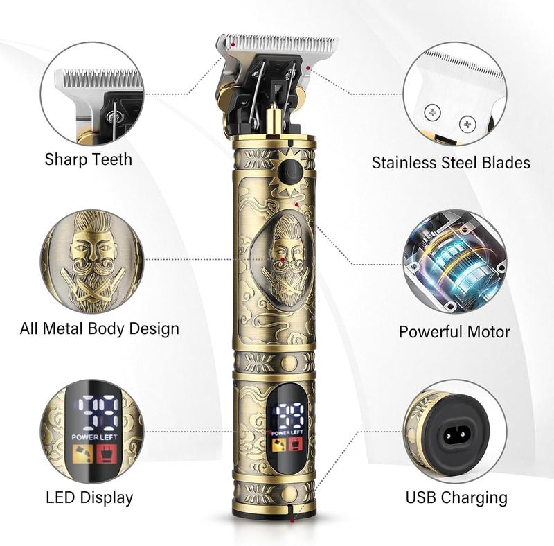 AMULISS Hair Clippers for Men Professional, Beard Trimmer Kits & Sets, Cordless Mens Hair Trimmer, Electric Shavers, Haircutting Machine with LED Display, for Barber professional hair halloween gift LCD Display beard trimmer barber  clippers