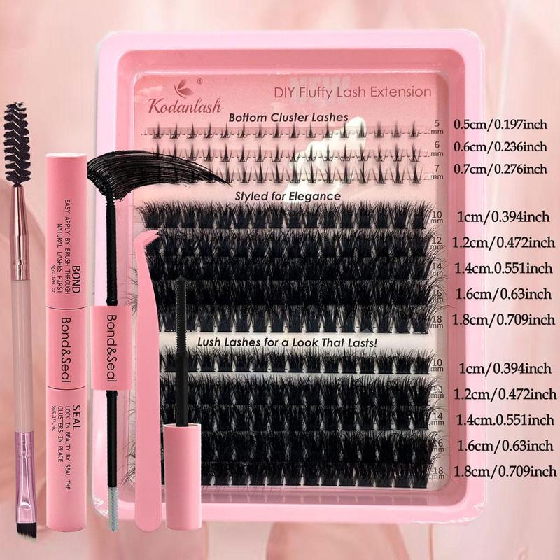 DIY Lash Clusters Eyelash Extension Kit, 1 Set Mixed Length Individual False Eyelashes & Bottom Lashes, Eyelashes Extensions, Professional Eye Makeup Accessories for Women, Christmas, Christmas Gift