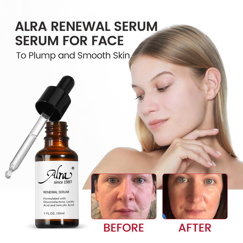 ALRA Renewal Serum with Lactic Acid, Salicylic Acid, and Cluconolactone for Anti-Aging and Blemish Reduction,Comfort Skin Repair Skincare Products