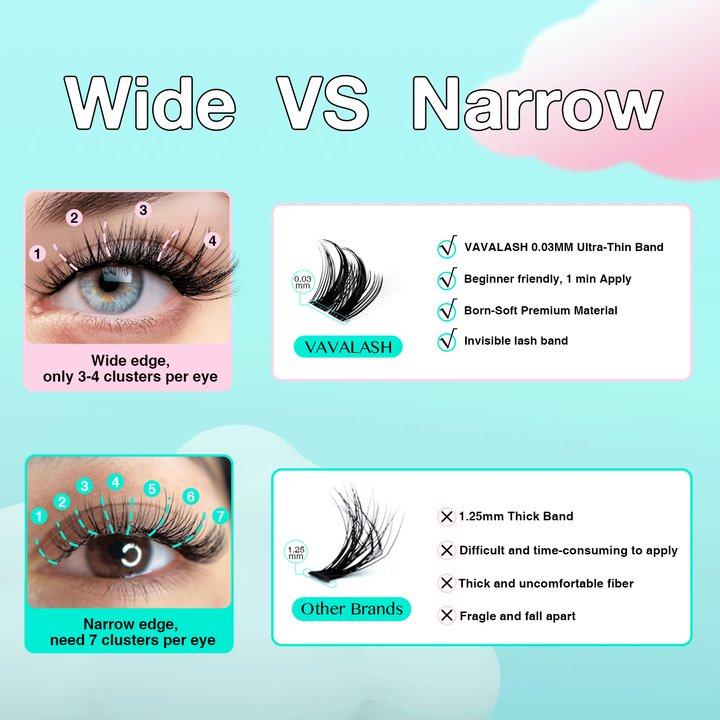 VAVALASH Candy Manga Dynamic LC Curl  Individual Cluster Lash Kit, Beginner Friendly, Wide Ultra-thin Invisible Lash Band, Waterproof Lash bond For Girls Beauty Makeup At Home Eyelashes Cosmetic