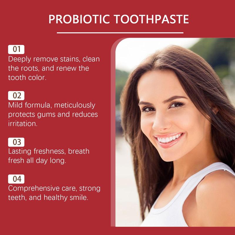 Probiotic Toothpaste, 2 Counts set Deep Cleaning Toothpaste, Oral Care Toothpaste for Fresher Breath, Daily Oral Care Product for Men & Women