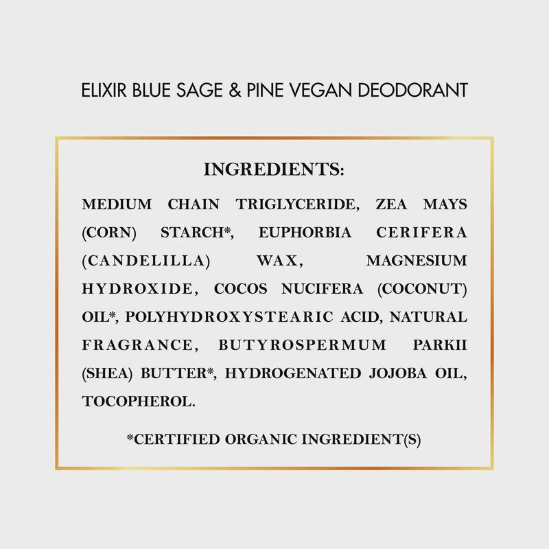 Coco March Elixir Blue Sage and Pine Vegan Deodorant, Coconut Oil and Shea Butter Infused, Aluminum Free Deodorant for Men Women Aroma