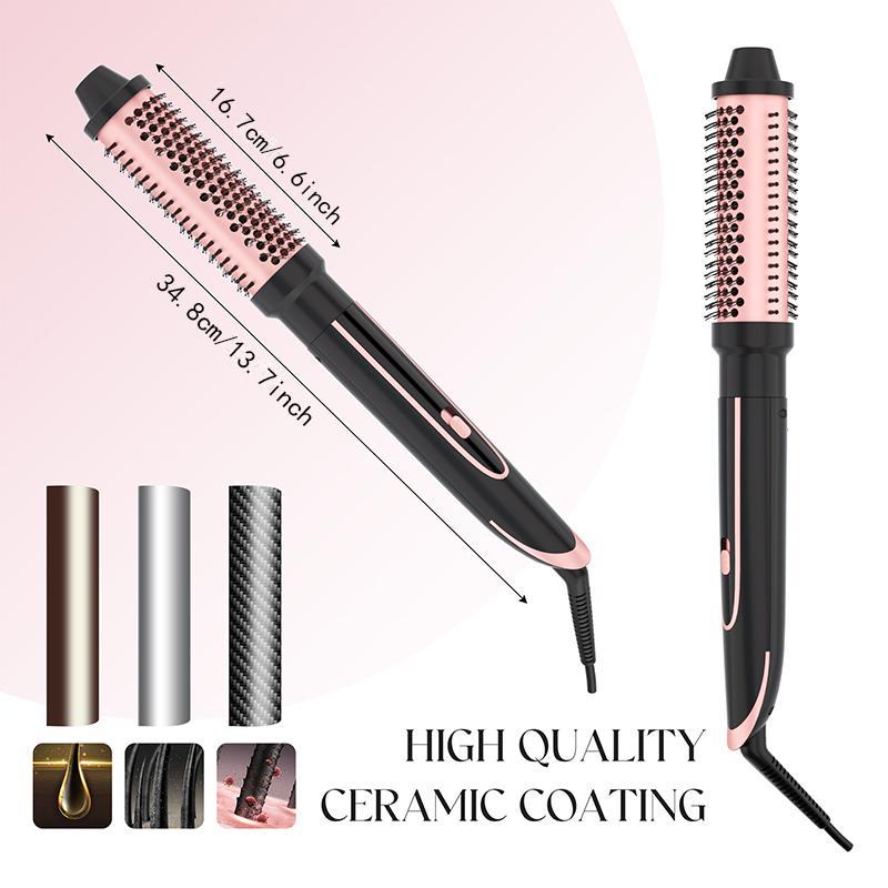 Heikki Vision Hair Curling Irons Set, Interchangeable Ceramic Hair Curling Wand & Hair Curler Brush & Insulated Gloves & Hair Clips, Instant Heating Hair Styling Tool for Home & Salon Use, Hair Waver, Hair Styling Tools, Christmas Gift