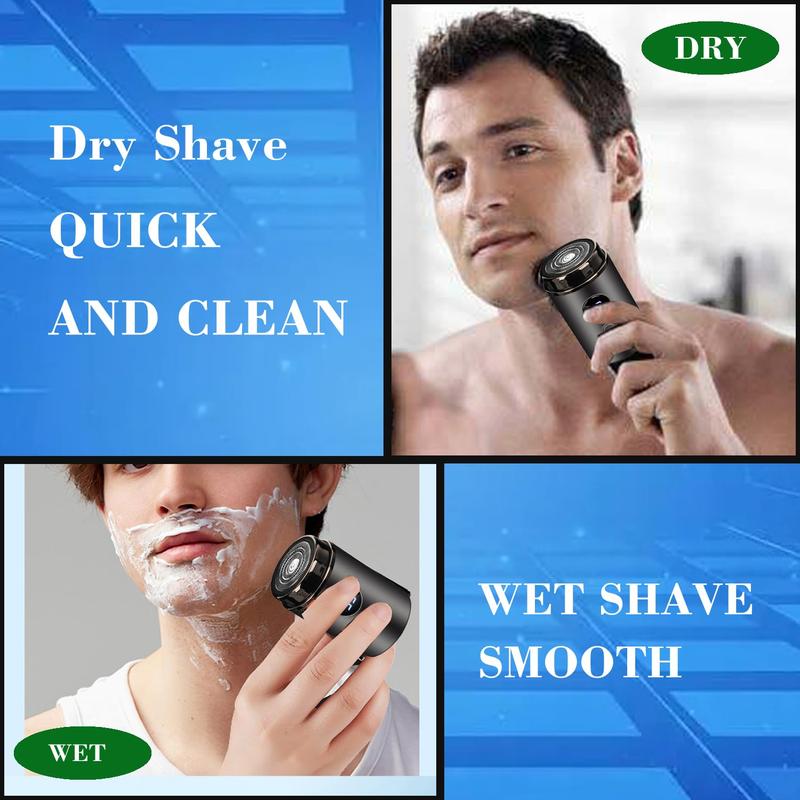 USB Rechargeable Electric Shaver, Portable Washable Mini Travel Smart Shaver, Beard Shaver for Men, Great for Travel, Business, Daily Use, Christmas Gift