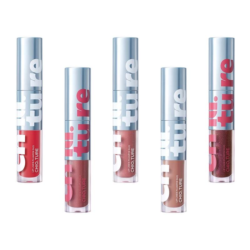 CHIOTURE Double Plumping Power Lip Glamour Peel-Off Lip Liner & Plumper Duo, Long-lasting Lip Plumper Gloss for Perfectly Pouty Lips Lipliner Makeup