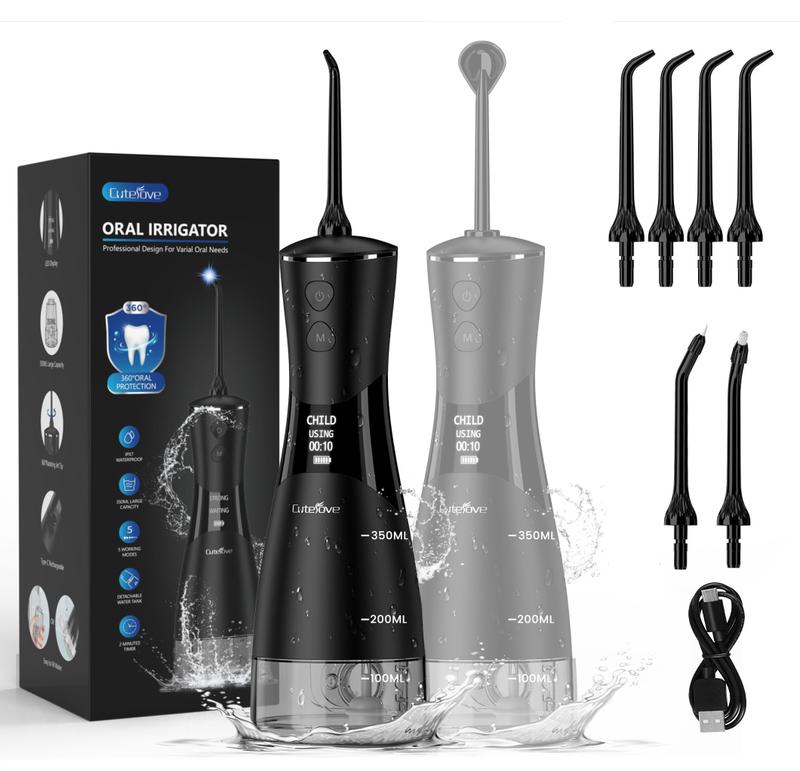 350ML 7-in-1 Cordless Water Flosser,Powerful Oral Irrigator with 5 Pressure Modes and 7 Jet Tips, Ideal Gift for Everyone