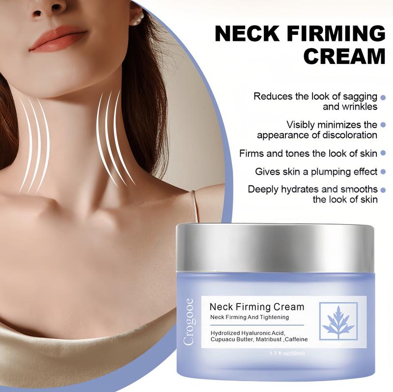 Crogooe Firming neck cream - Tightens,Lifts and Hydrates Skin -Cosmetic, BodyCare Comfort anti-aging hypoallergenic Smoother Skincare Moisturizer