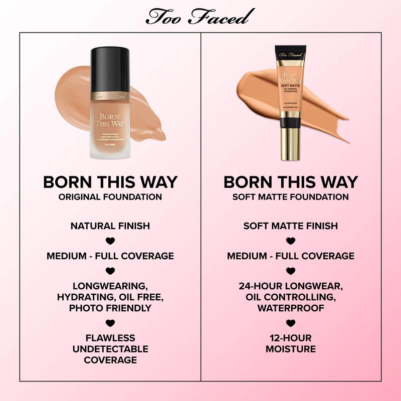 Too Faced Born This Way Soft Matte Foundation, Hydrating, Longlasting, 24hour & Waterproof