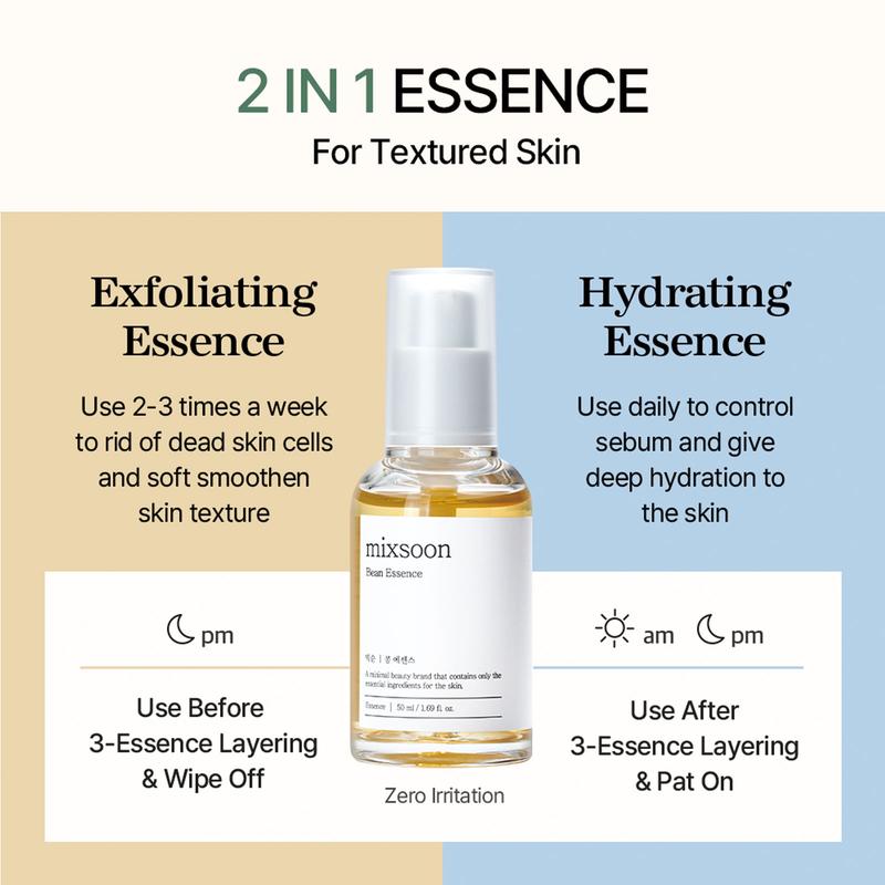 [mixsoon Official Shop] Bean Essence | Natural Fermented Soybean Essence for Glass Skin | Exfoliating, Hydrating & Moisturizing Facial Serum