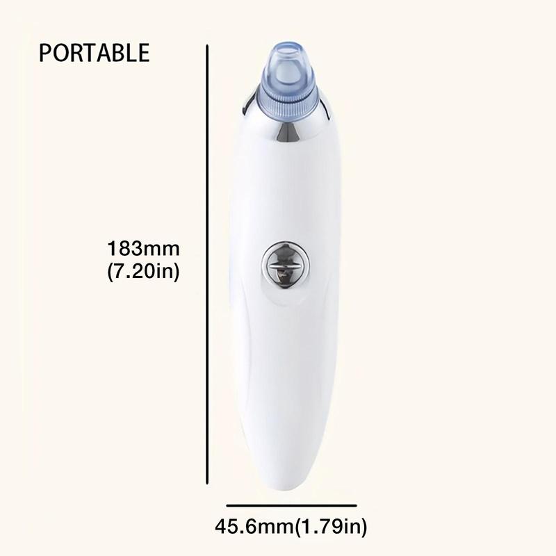 Electric Blackhead Cleaning Vacuum Pore Cleaner, 1 Count Cordless Blackhead Cleaning Tool Handle & 4 Counts Heads, Facial Beauty Instrument for Men & Women