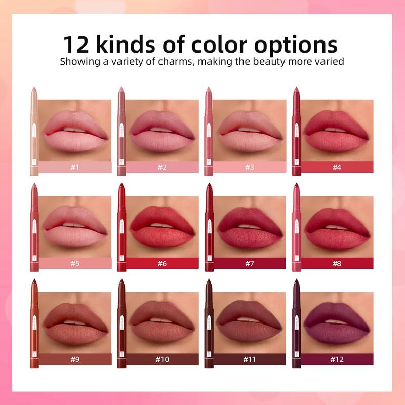 2-in-1 Lip Crayon, lip liner, Lip Liner Pencil, Slim Lip Pencil, Beauty Lip Gloss, Super Professional Tip Matte Lipstick (#5) Eyeliner Lipliner