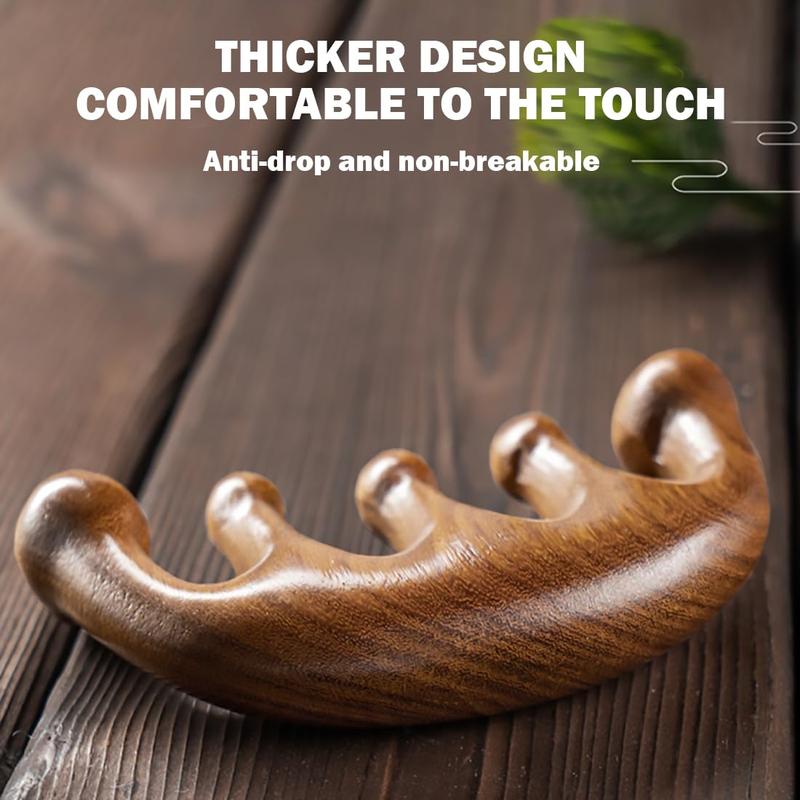 Wooden Scalp Massager - Handmade 100% Natural Green Sandalwood Wide Tooth Combs - Wood Massage Comb & Sandalwood Comb for Luxurious Hair Care Body Care