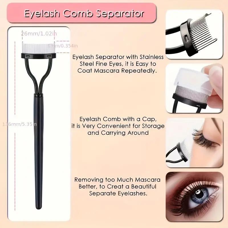 Eye Care Makeup Tool Kit (16pcs set), Including Eyelash Curler & Eyelash Brush & Eyebrow Trimmer & Eyebrow Brush & Eyelash Comb & Lash Tweezers for Women, Christmas Gift