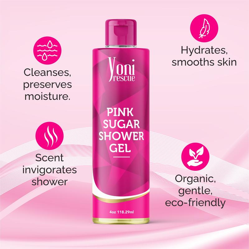 Pink Sugar Body & Bath Care Set- Shower Gel(4oz),  Body Essential Oil(4oz) by Yoni Rescue