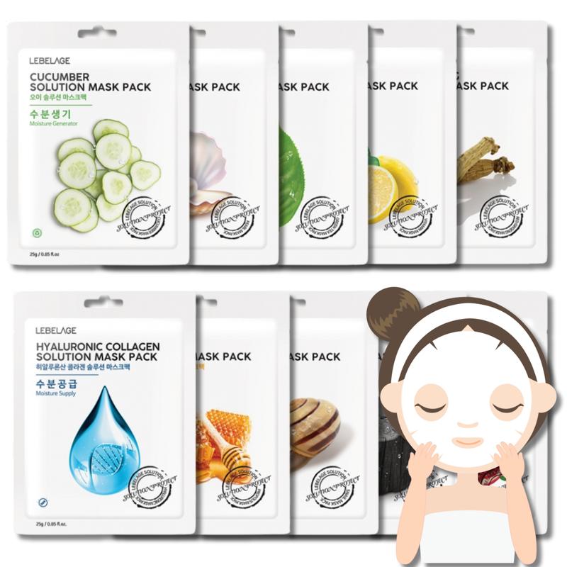 11 Piece Facial Sheet Mask Set