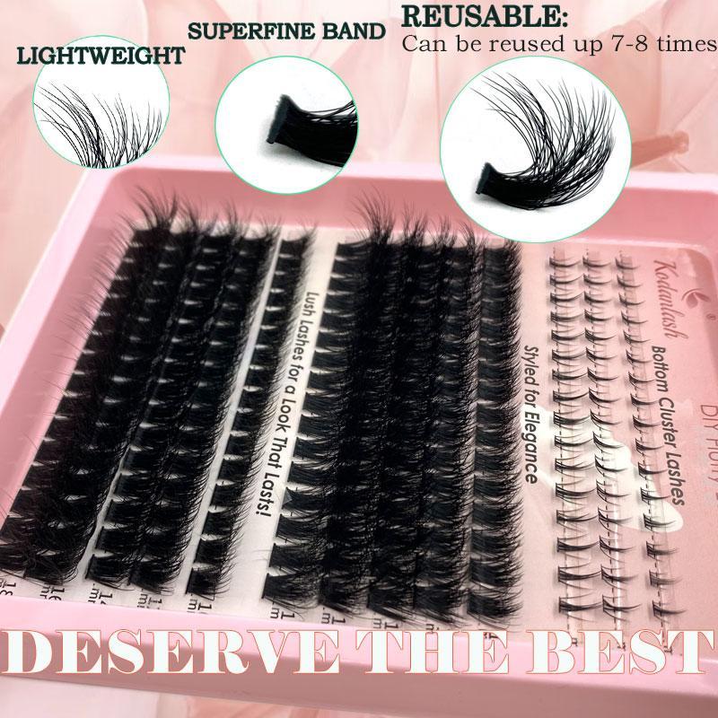 DIY Lash Clusters Eyelash Extension Kit, 1 Set Mixed Length Individual False Eyelashes & Bottom Lashes, Eyelashes Extensions, Professional Eye Makeup Accessories for Women, Christmas, Christmas Gift