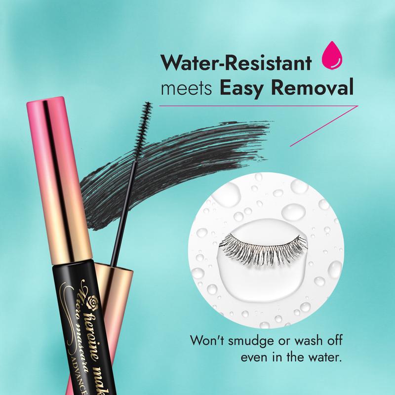 [Heroine Make Official Store] KissMe Heroine Make Micro Mascara Advanced Film EX, Strong Water-Resistance, Micro Brush, Easy Removal with Warm Water & Cleanser, Eyelash care while wearing makeup everyday