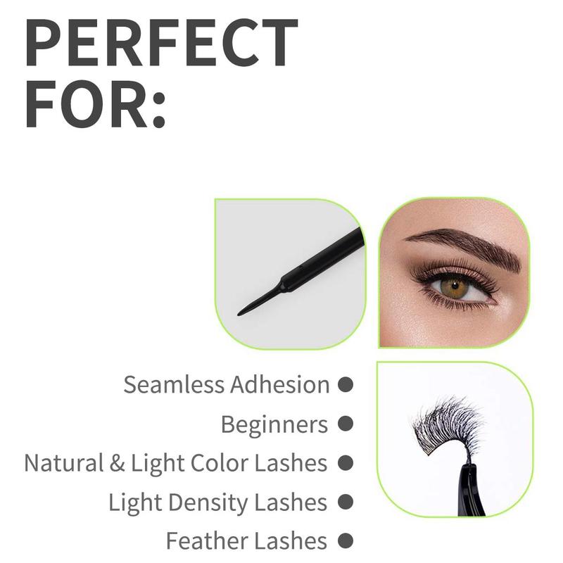 Long Lasting Fast Drying Eyelash Glue, Waterproof Eyelash Extensions Enhancer, Professional Eye Makeup Tool for Women & Girls