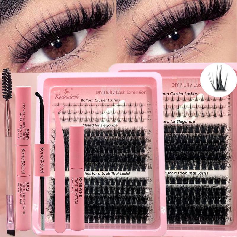 DIY Lash Clusters Eyelash Extension Kit, 1 Set Mixed Length Individual False Eyelashes & Bottom Lashes, Eyelashes Extensions, Professional Eye Makeup Accessories for Women, Christmas, Christmas Gift