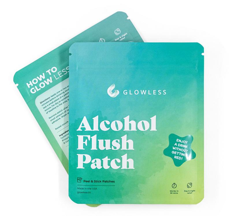 Glowless Alcohol Flush Patch. No More Red When You Drink! Prevent the Asian Glow and Asian Flush.