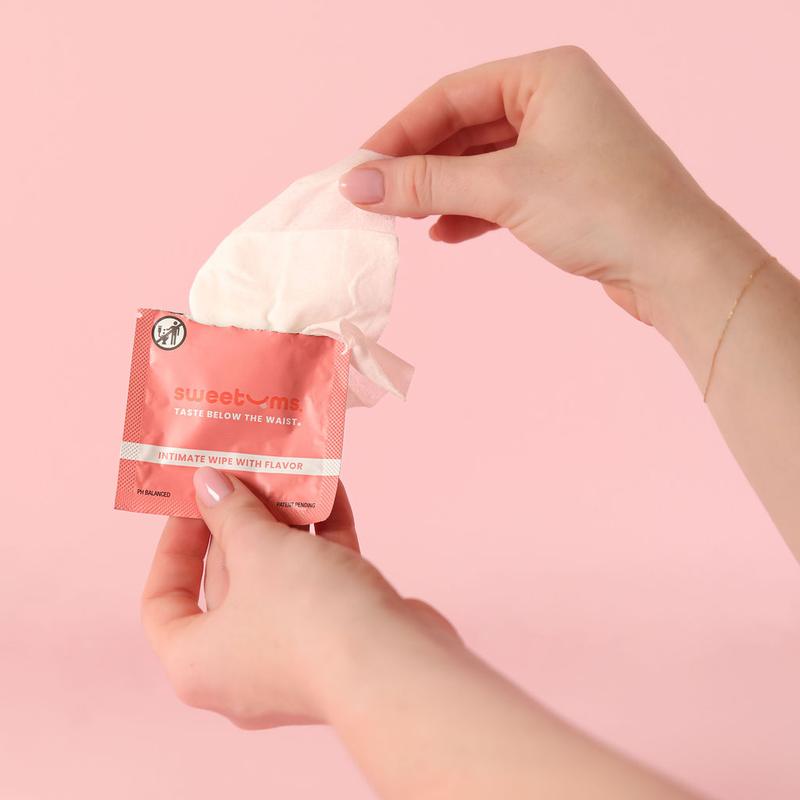 Sweetums Cherry Flavored Wipes Feminine Wipes Flavored Beauty Feminine Hygiene Personal Care Cherry Scent Cherry Flavor pH balanced gynecologist tested dermatologist tested