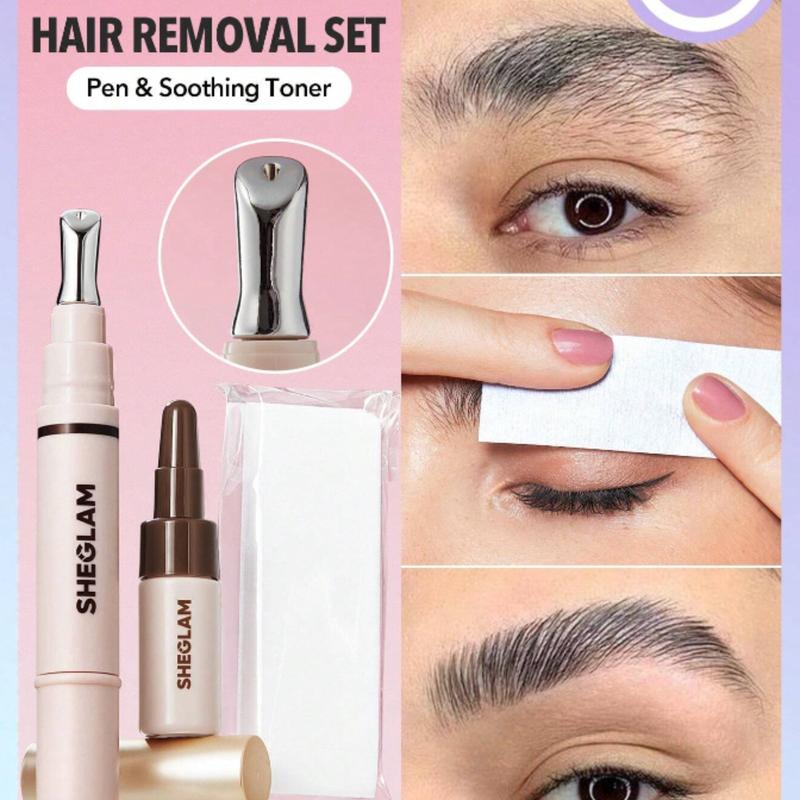 SHEGLAM Ez Control Hair Removal Pen & Toner - Quick Eyebrow Hair Removal for All Skin Types