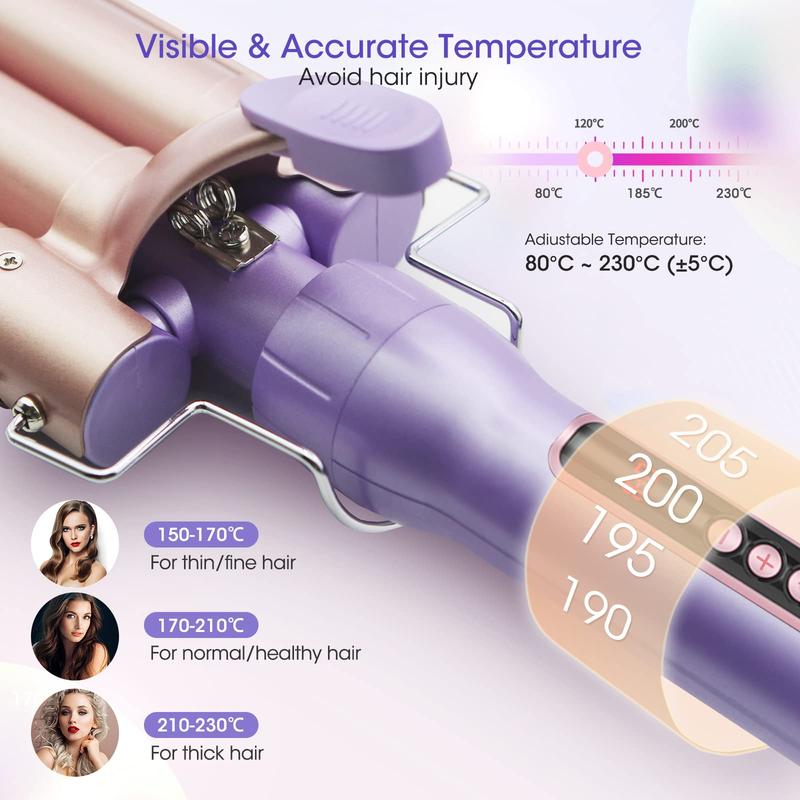 Comfortable Curling Iron Wand 5 in 1 set with 3 barrels,For women,Fast heating,All hair types,Great gift,Adds comfort to your styling. beauty  tools