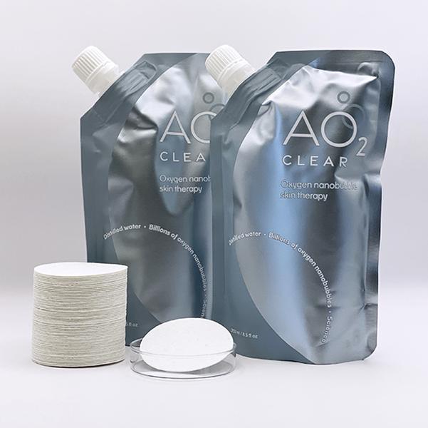 AO2 Clear 30-Day Supply Kit - Oxygen Nanobubble Skin Therapy Skincare Acne