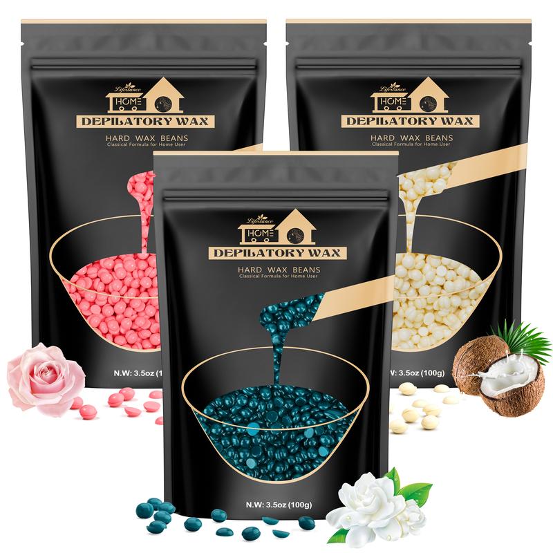 Lifestance Brazilian Bikini Wax Beads - 300g Hard Wax for Hair Removal on Face, Body, Legs - Pearl Beads for Wax Warmers