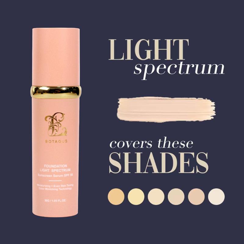 BOTAGUS  Foundation 4 in 1-Light Spectrum,Protecting from Sun with SPF50; for Gym, Sports, Dancing