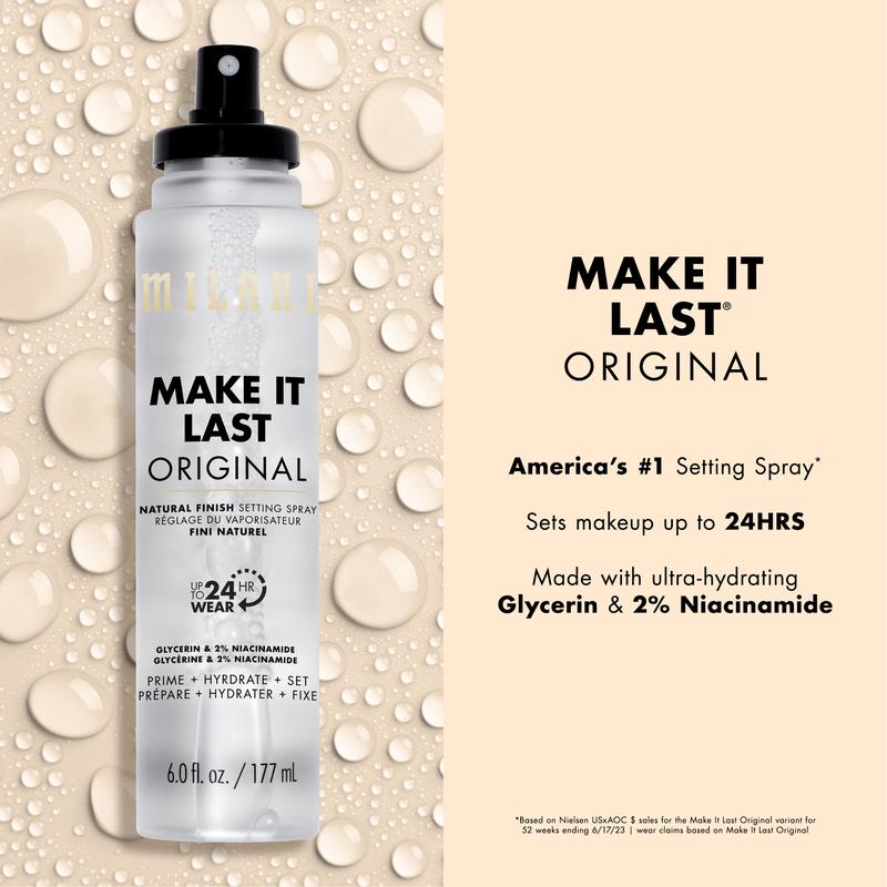 Milani Make It Last Original Setting Spray - Natural Finish, Dewy Finish & Matte Finish- Hydrating