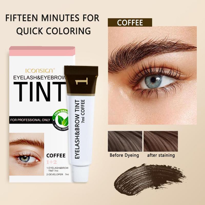 Eyebrow Dyeing Cream, 1 Box Waterproof Eyebrow Dyeing Cream & Developer & Tools, Long Lasting Eyebrow Dyeing Kit for Women & Men