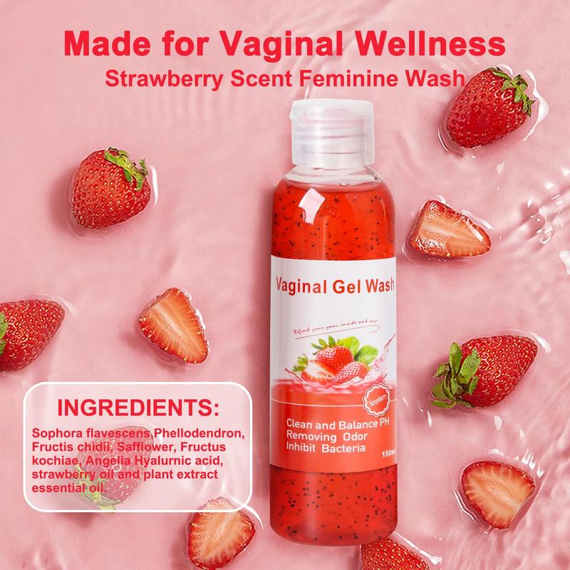 Feminine Wash & Yoni Oil & Yoni Soap Set for Women, Yoni Wash for Vaginal Ph Balance Remove Odor Moisturizing, 1 Fl.Oz Feminine Oil & 5.07 Fl.Oz Vaginal Wash 5.29OZ Yoni Soap Bar, Strawberry Scent