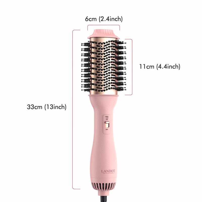 LANDOT Blowout Brush One-Step HairDryer Thermal Brush Smoothing Salon Plug Titanium ComfortA Moment for You 