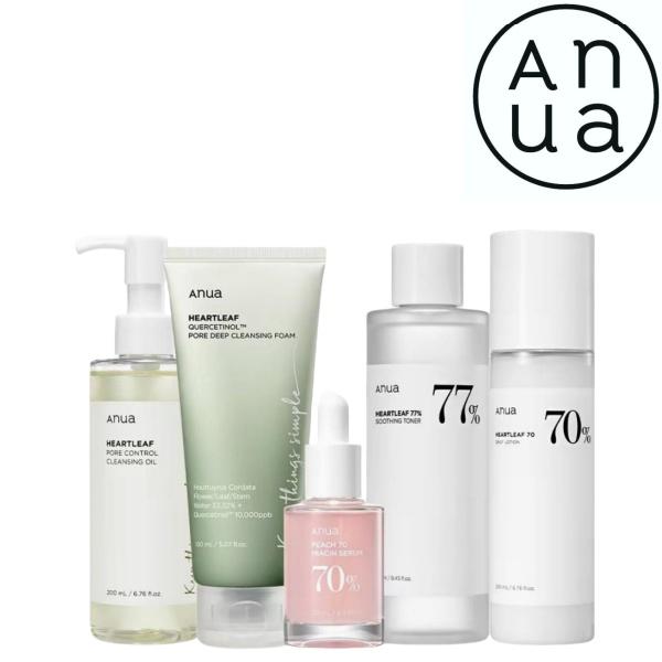 [Anua Official Shop] KoreanGlass Skin Set (Daily skincare routine forclear skin) Cleanser + foam + Toner + Serum+ Moisturizer