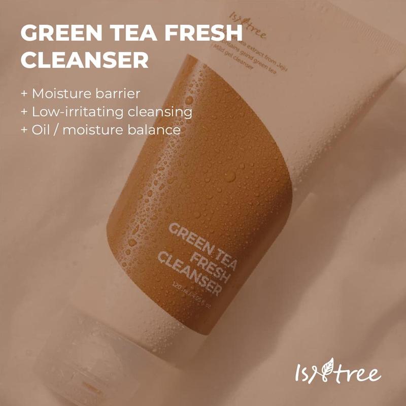 [Isntree] Green Tea Fresh Cleanser 120ml, Oil Control, Purifying Formula, Non-Drying, Gentle Cleansing, Skin Detox, Antioxidant Cleanser, Refreshing Cleanser, Morning Cleanser, Smooth Texture,  Moisture Barrier, Remove Impurities, Viral Cleanser