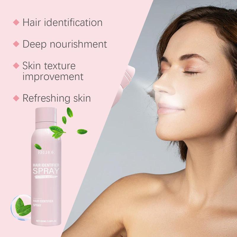 Hair Identifier Spray with 4 Counts Scraper, Moisturizing Skin Care Hair Removal Preparatory Spray, Facial Hair Removal Product for Men and Women