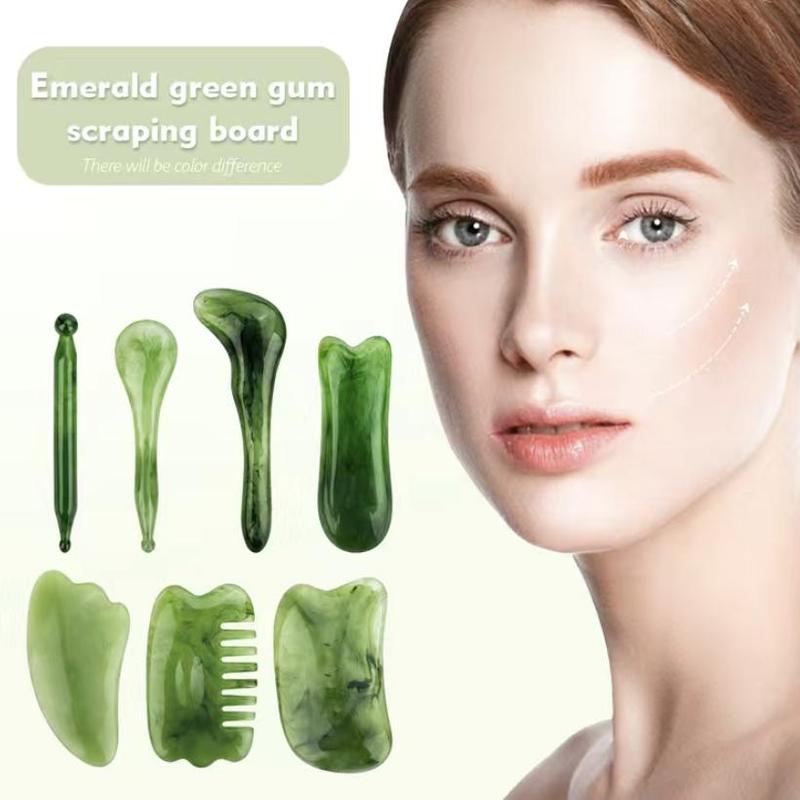 Face Massage Tool, 7 Counts set Acupoint Comb and Scraping Board Set, Professional Skincare Tools for Women, Whole Body Massage and Reduce Puffiness