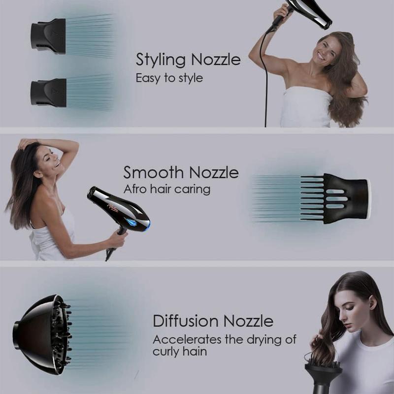 Professional Hair Dryer, 1 Set Hair Blow Dryer & Comb & Accessories Set, Hair Styling Tool for Home & Salon Use, Personal Care Appliances