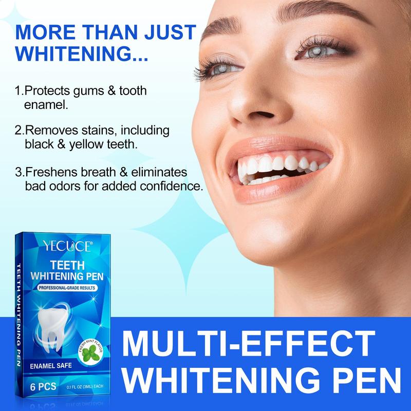 Teeth Brightening Pen, 6 Counts box Teeth Care Products, Professional Teeth Brightening Products, Oral Care Products for Men & Women