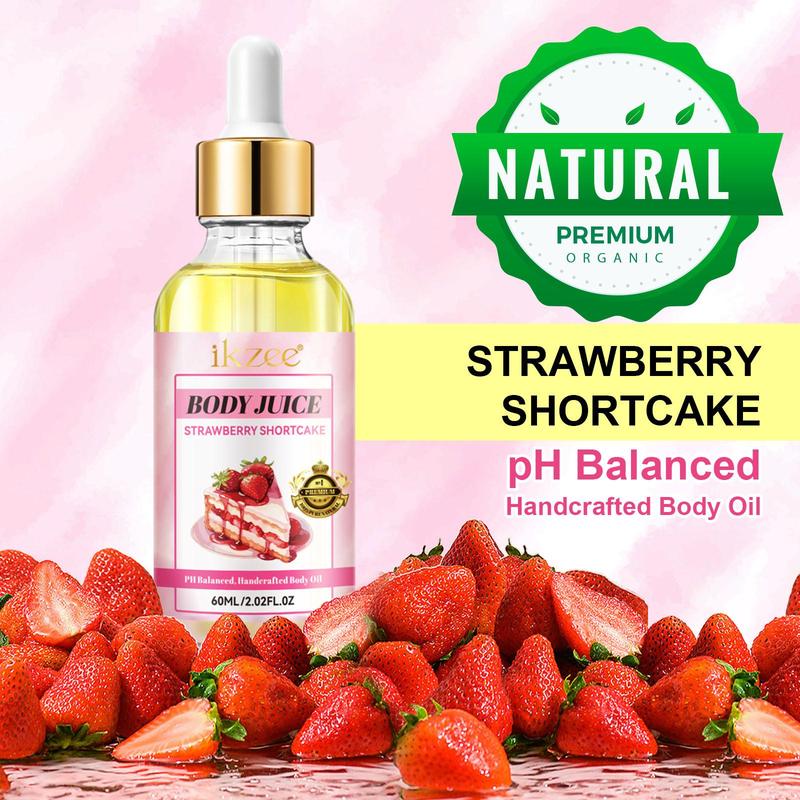 Strawberry Body Juice Oil & Soap Set, Deep Cleansing Body Care Kit, Balance PH, Keep Fresh, High Quality Care, Suitable for All Skin Types, Christmas Gift