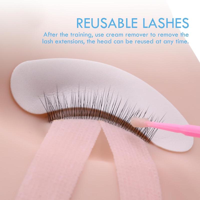 Eyelash Extension Mannequin Head, Soft-touch Lash Extension Training Mannequin Head, Professional Makeup Tool for Women