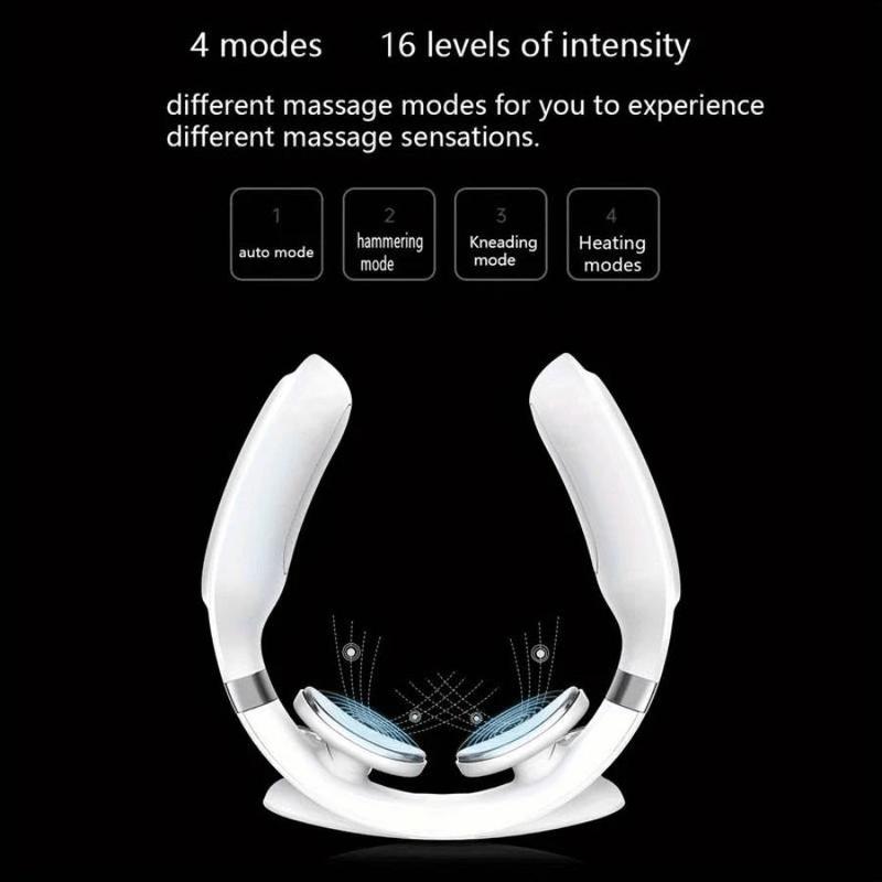 4-head Pulse Massager, 1 Count 9-level Pulse Heating Neck Massager, Neck Protector for Soothing Cervical Spine and Relieving Neck Muscle