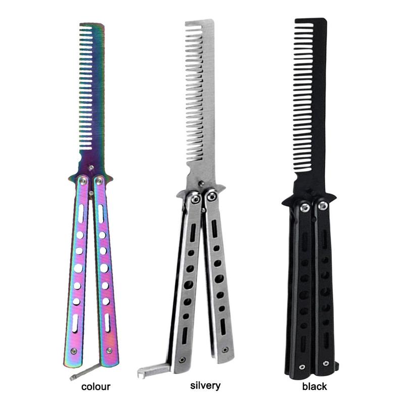 Butterfly Comb, Stainless Steel Rainbow Portable Foldable Hair Comb, Hair Styling Tool Haircare Heatless