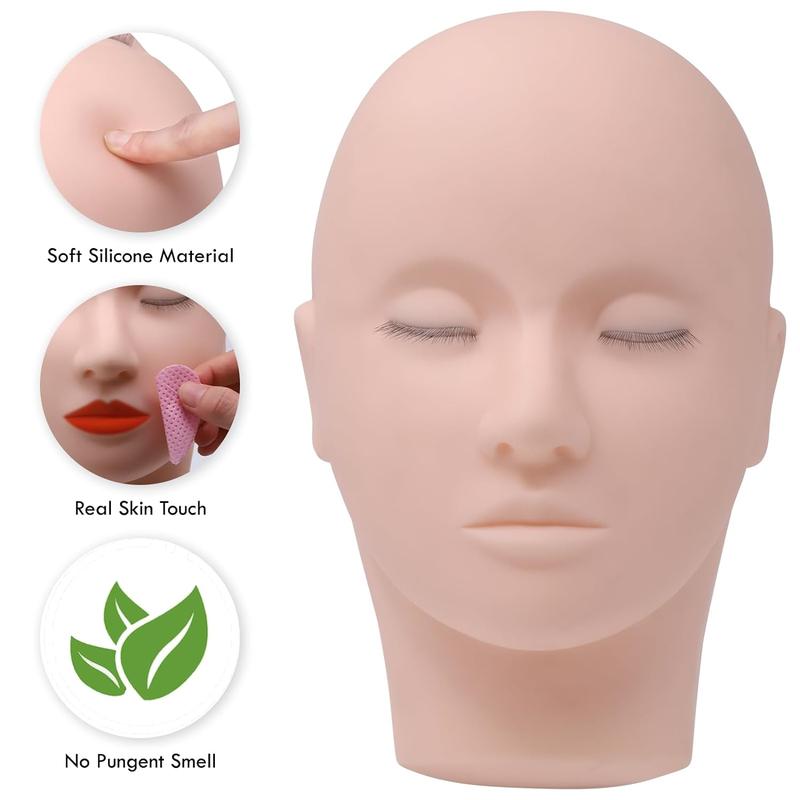 Eyelash Extension Mannequin Head, Soft-touch Lash Extension Training Mannequin Head, Professional Makeup Tool for Women