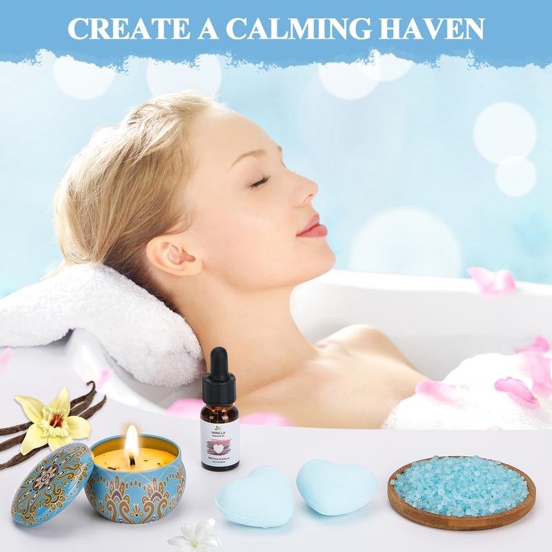 7PCS Bath Relaxing Self Care Spa Kit,Gift Basket for Girl Mother Women,Thanksgiving Gift for Mom,Christmas Gift,Bathtub Relaxation Body Care Comfort