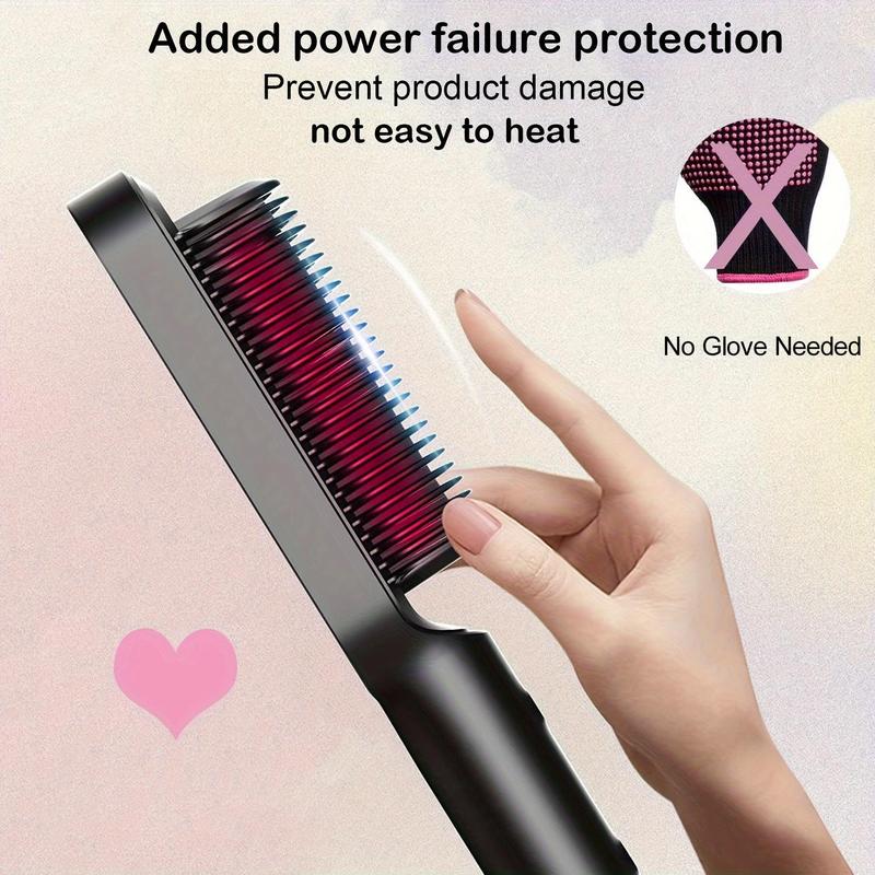 Electric Hair Straightener Comb, Multifunctional Hair Straightening Comb, Wet & Dry Hair Styling Tool for Home & Salon Use, Christmas Gift