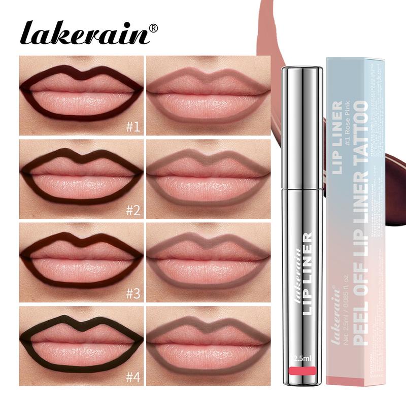 Lakerain Peel Off Lip Liner Stain - Long Lasting Waterproof Matte Finish, Easy Vintage 3D Lip Art