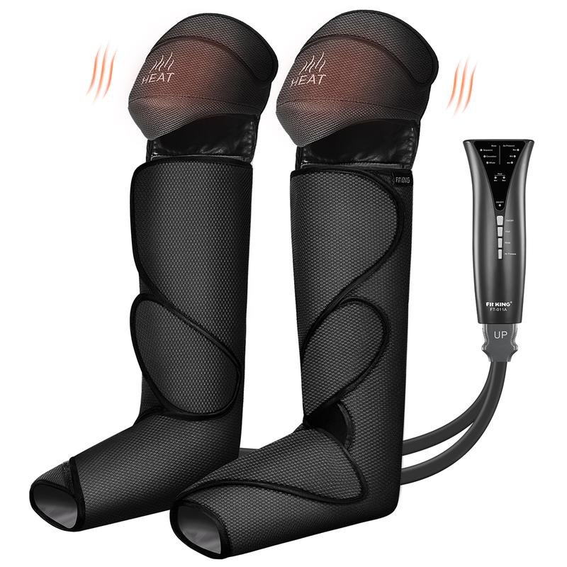 Foot and Leg Massager with Knee Heating for Enhanced Comfort - Includes Handheld Controller with 3 Modes and 3 Intensities.